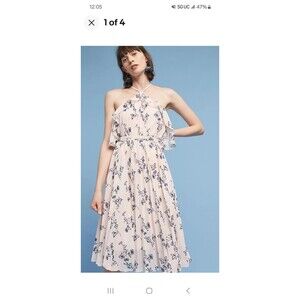 NWT Anthropologie Shoshanna Aisha Halter Dress sz 10 Easter